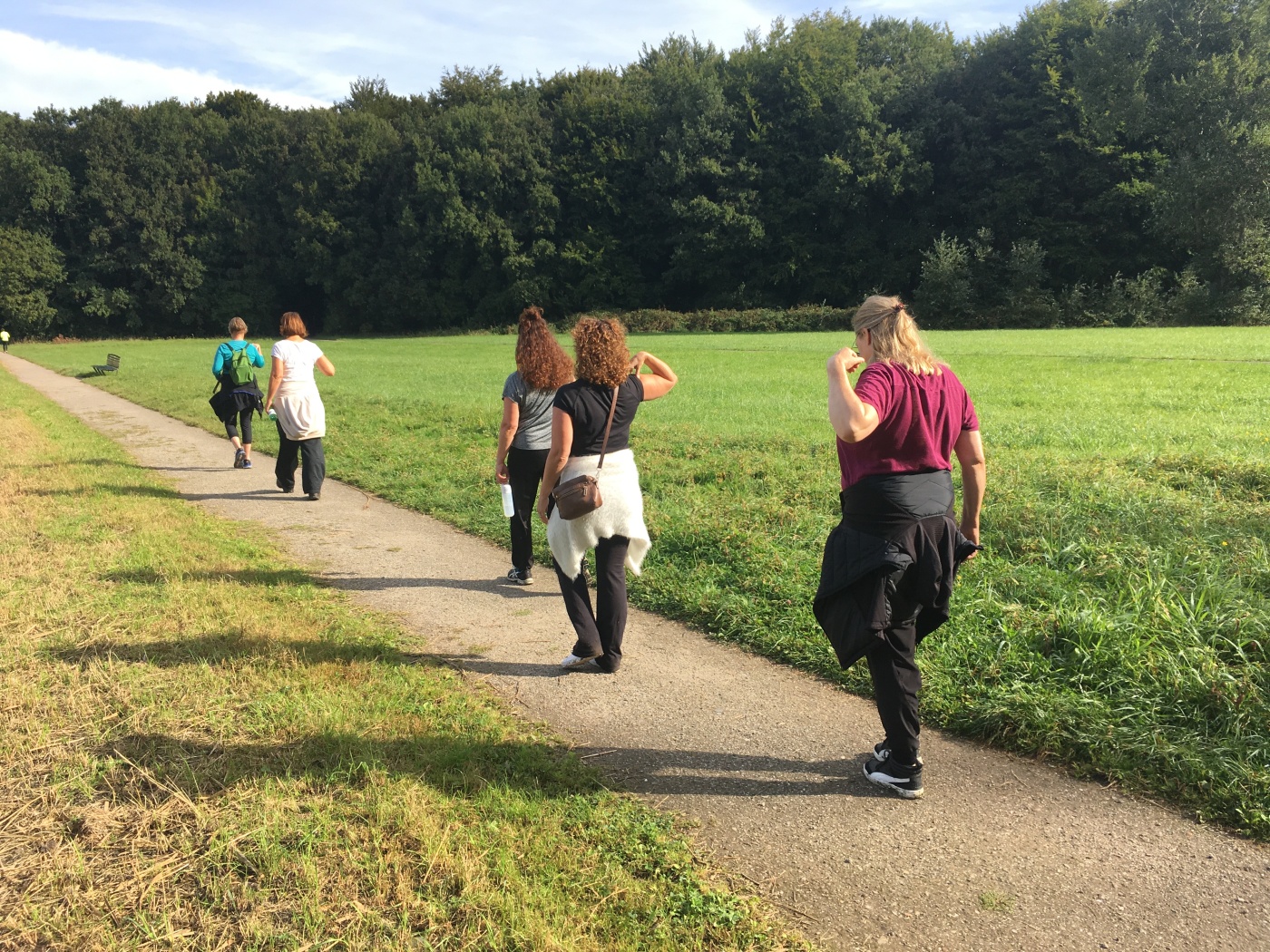 wandelende mensen in de natuur